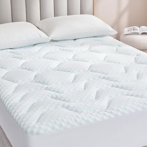 Gel Topper 140 x 200 cm boxspringbed, matrastopper 140 x 200 cm traagschuim, matrastopper met extra diepe tas, wit