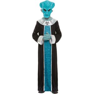 Smiffy's - Alien Kostuum - Buitenaards Wezen Alien Kind Kostuum - Blauw - Large - Halloween - Verkleedkleding