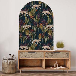 ZELFKLEVENDE BEHANG BOOG STICKER - MONKEY BUSINESS DARK