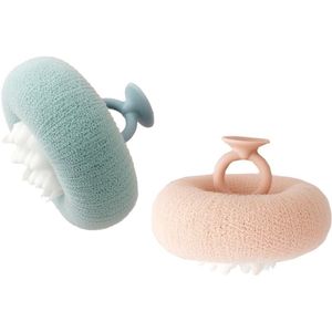 BOTC Badborstel - exfoliërende Bodyscrubber - 2 stuks Badsponsborstel om het lichaam te scrubben en te genieten - Roze en Blauw
