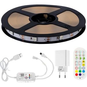 ApexArte® Led Strip 6 Meter - Led-Strips met Afstandsbediening - Veelkleurig - Zwart