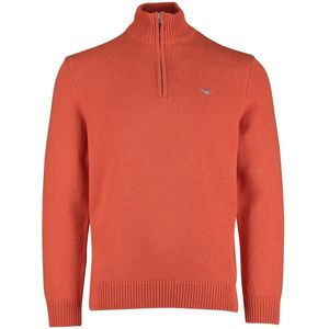 Gant - Trui - Oranje - Normale Fit - Half Zip - Katoen