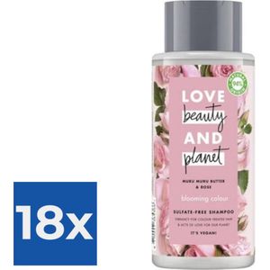 Love Beauty and Planet Shampoo Blooming Colour - 400 ml - Voordeelverpakking 18 stuks