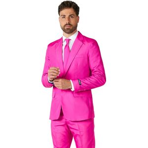 Suitmeister Pink - Heren Pak - Casual Effen Gekleurd - Roze - Maat L