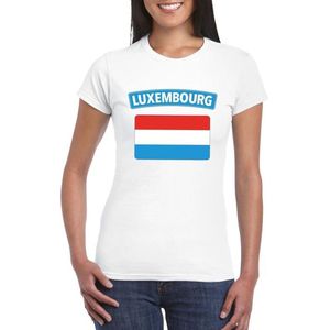 Luxemburg t-shirt met Luxemburgse vlag wit dames XXL