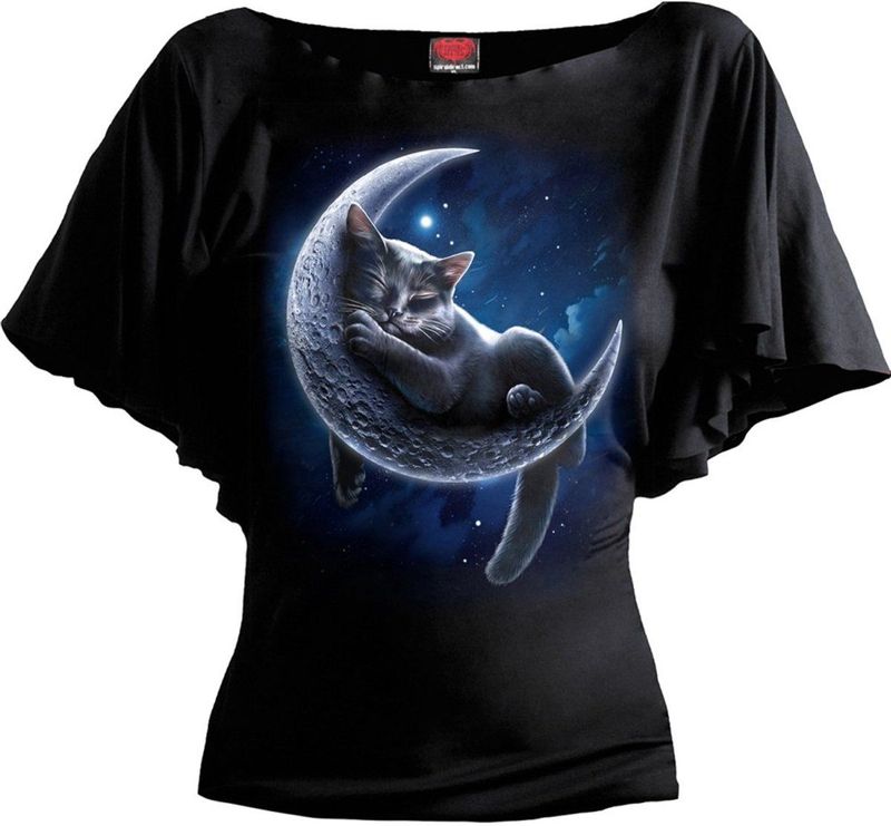 Spiral Velvet Moon Dames T-shirt - zwart - XXL