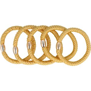 Haarsoires Haarelastieken basic - Hair Tie - Beige - Set van 5 - Eenvoudige Haar Elastieken voor Dagelijks Gebruik