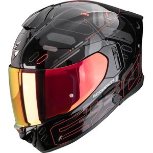 Scorpion EXO-530 Fond Metal Black Red - Integraalhelm - Maat XXL - Motorhelm - ECE 22-06 gekeurd