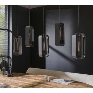 DePauwWonen - Hanglamp Twirl Mesh- 5L - E27 Fitting - Hanglampen Eetkamer, Woonkamer, Industrieel, Plafondlamp, Slaapkamer, Designlamp voor Binnen - Metaal | IJzer