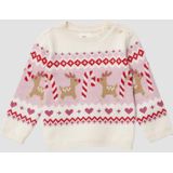 Gebreide Trui - Feestelijk - Zachte Viscosemix - Charmant Kerst-Intarsia-Dessin