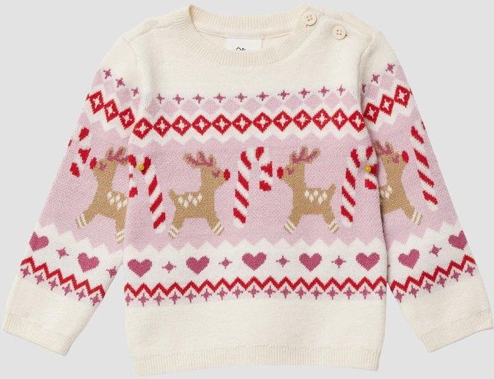 Gebreide Trui - Feestelijk - Zachte Viscosemix - Charmant Kerst-Intarsia-Dessin