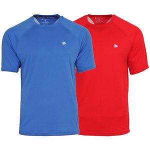 Donnay - Sportshirt - True Blue/Poppy-red - 2-Pack - Heren