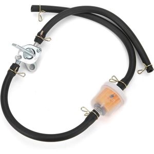 JGS Premium - Universele 6 mm Benzinetankkraan met Filterbuis en Aftapkraan - ATV's Dirt Bikes - Flexibel Filterelement