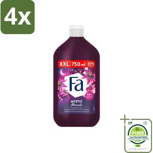 Fa - Mystic Moments - Bad- & Douchegel - Passiebloem - 750 ml - Voordeelverpakking - 4 stuks - Badgel - Douchegel
