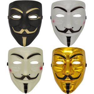 La casa de papel masker - Anonymous Masker - 4 Stuks - V For Vendetta - Halloween - Carnaval - Guy Fawkes - Carnaval - Bivakmuts