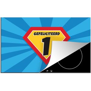KitchenYeah® Inductie beschermer 77x51 cm - Verjaardag - 1 Jaar - Superman - Kookplaataccessoires - Afdekplaat voor kookplaat - Inductiebeschermer - Inductiemat - Inductieplaat mat
