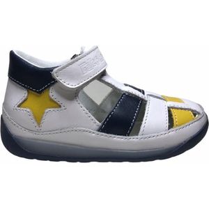 Falcotto velcro gele ster gesloten lederen sandalen Downey Wit navy mt 26