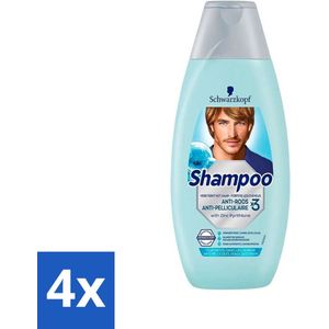 4 x Schwarzkopf - Shampoo Anti-Roos - Tegen Schilfers & Jeuk - 400 ml - Roos Shampoo - Anti-roos Shampoo - Hoofdhuid Irritatie - Jeuk Hoofdhuid - Schilferige Hoofdhuid