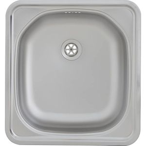 Roestvrijstalen spoelbak 1 spoelbak inbouw - 465 x 435 cm - onderkasten vanaf 40 cm breedte