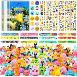 Kinderverjaardagscadeautjesset - cartoonspeelgoed - mini-figuren - 24 stuks - willekeurige minifiguren - stickers - armbanden - badges - cadeauzakjes