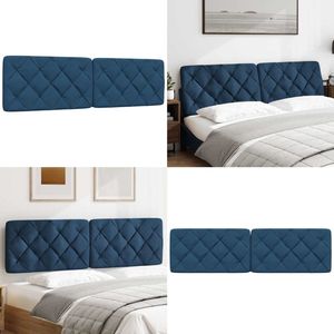 vidaXL Hoofdbordkussen 180 cm stof blauw - Hoofdbordkussen - Hoofdbordkussens - Hoofdbord Kussen - Hoofdeinde Kussen