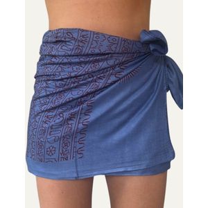 Tedz sarong - blauw - stranddoek - pareo - omslagdoek dames – 100% viscose