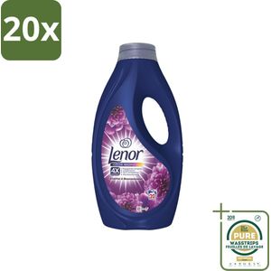 20 x Lenor – Wasmiddel – Amethist – 20 Wasbeurten - 900 ml - Grootverpakking - Vloeibaar Wasmiddel - Wasmiddel Amethist - Fris Wasmiddel - Kleurbeschermend Wasmiddel - Wasmiddel Voor Koud Wassen