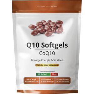 Q10 Capsules 60 Stuks 30mg Q10 Uniquinon | Hoogwaardige CoQ10 Geproduceerd uit Plantaardige Fermentatie