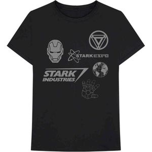 Marvel Iron Man Heren Tshirt -XXL- Iron Man Stark Expo Zwart
