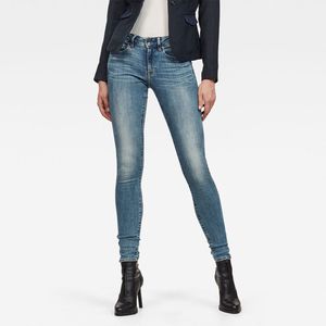 G-STAR Midge Zip Mid Waist Skinny Jeans - Dames - Light Vintage Aged Destroy - W26 X L32