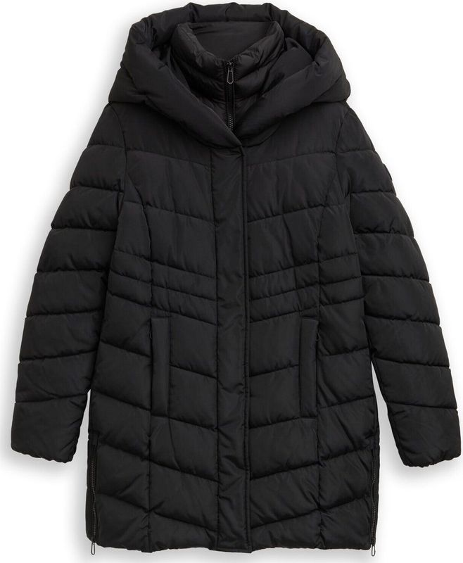 Tom Tailor - Gewatteerde Lange Jas - Regular Fit - Met Capuchon - Waterdicht