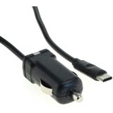 USB-C autolader met vaste kabel - 3A / zwart - 1,1 meter