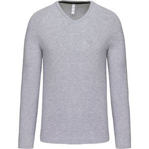 Kariban T-shirt V-hals lange mouwen K358 - Oxford Grey - XL