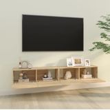 The Living Store Wandgemonteerd TV-meubel - Sonoma Eiken - Bewerkt Hout - 100 x 30 x 30 cm - Praktische Deuren