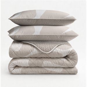 Sleeptime 2 in 1 Dekbed zonder Overtrek Drifty - Dekbed - 240 x 200 cm + 2 x kussenslopen 60x70 - Zand