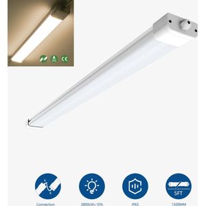 ANTENLICHT - LED Batten 150 cm 45W 4000K 4500lm - Warm wit - LED TL Armatuur - Voor werkplaats, schuur en als onderbouwverlichting