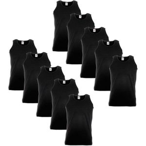 10 Fruit of the Loom Value Weight Tanktop katoen zwart M