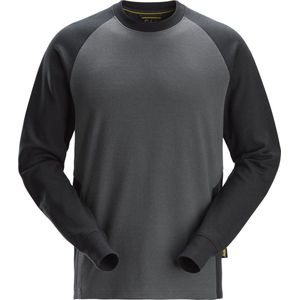 Snickers 2840 Tweekleurig Sweatshirt - Staal Grijs/Zwart - XS