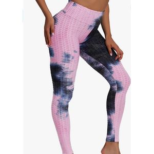 Honingraad sport legging maat M roze/blauw