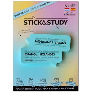 Stick and Study – Spaans leren met sticky notes! - 50 vel - NEDERLANDS / SPAANS - vakantie editie -