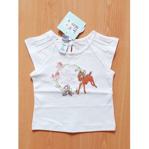 Disney Baby - Meisjes Kleding - T-shirt - Bambi - Wit - Maat 68