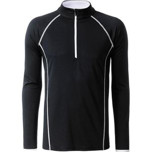 James and Nicholson Heren Sport Top met lange mouwen (Black/white)