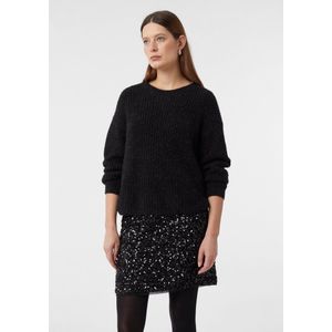 comma - Gebreide Trui - Glittergaren - Cropped - Ronde Hals