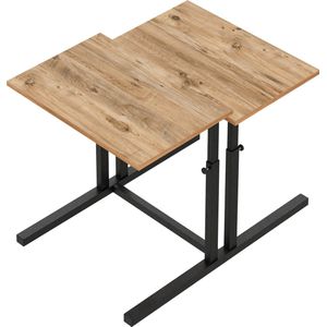 FurniChic, verstelbare moeder- en kind 2-delige tafelset, in hoogte verstelbare tafel, bijzettafel, speeltafel, bureau voor hem en haar, multifunctioneel-Sacramento OAK, 80 x 60 x 43-73 cm (l x b x h)