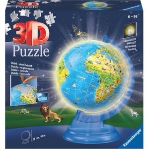 XXL Kinder Globe Night Edition (180st) - Engelstalige 3D Puzzel