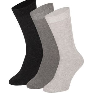 Apollo basic socks 3-pack 1x zwart, 1x antraciet, 1x grijs maat 47-50