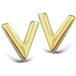 Oorbellen V Goudkleur Silver Gold-plated JE004G