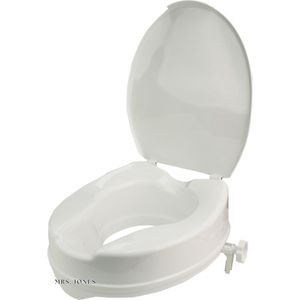Mrs. Jones Toiletverhoger met hygiënische uitsparing 10 cm - wit - verhoogd toiletzitje Toiletverhoger
