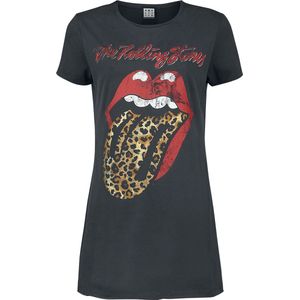 The Rolling Stones Amplified Collection - Leopard Tongue Dames Korte jurk - houtskool - S