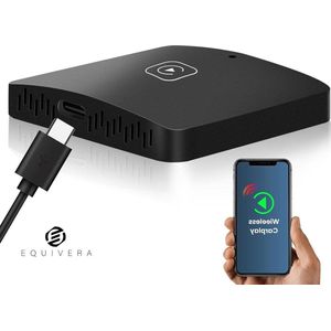 Equivera Draadloze CarPlay Adapter - Plug & Play iOS Dongle 5 GHz WLAN USB C - Voor Apple CarPlay - Bekabelde auto-ondersteuning Carplay dongle 2.0